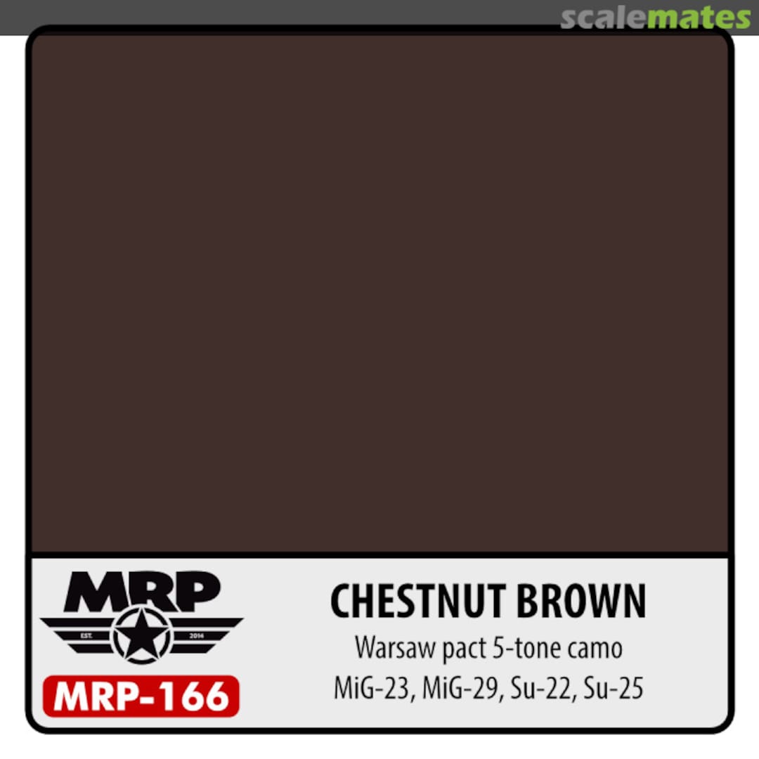 Boxart Chestnut Brown (Mig-23, Mig-29, Su-22, Su-25) Warsaw Pact 5-tone Camo MR.Paint Boxart Chestnut Brown (Mig-23, Mig-29, Su-22, Su-25) Warsaw Pact 5-tone Camo MR.Paint