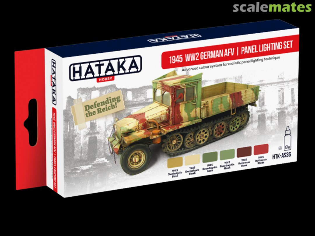 Boxart 1945 WW2 German AFV | panel lighting set HTK-AS36 Hataka Hobby Red Line