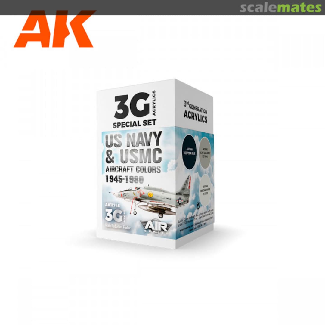 Boxart US NAVY & USMC AIRCRAFT COLORS 1945-1980  AK 3rd Generation - Air