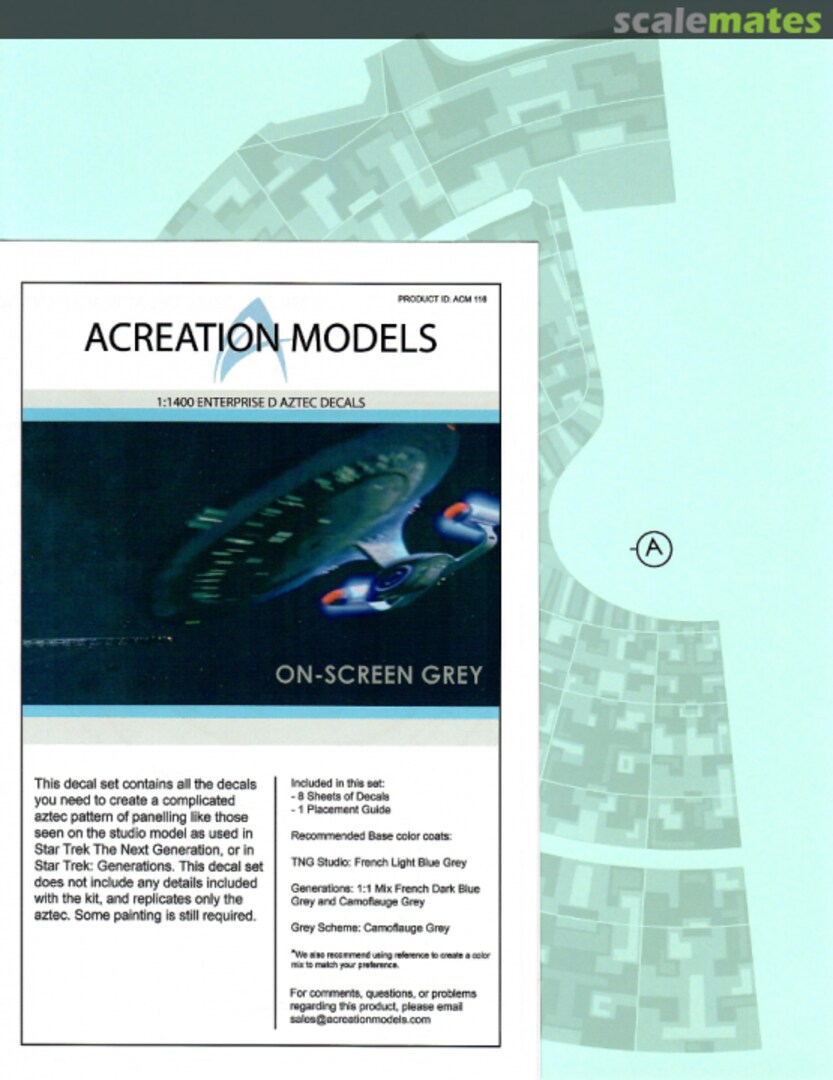 Boxart Enterprise D Aztec Decals ACM 116 Acreation Models Boxart Enterprise D Aztec Decals ACM 116 Acreation Models