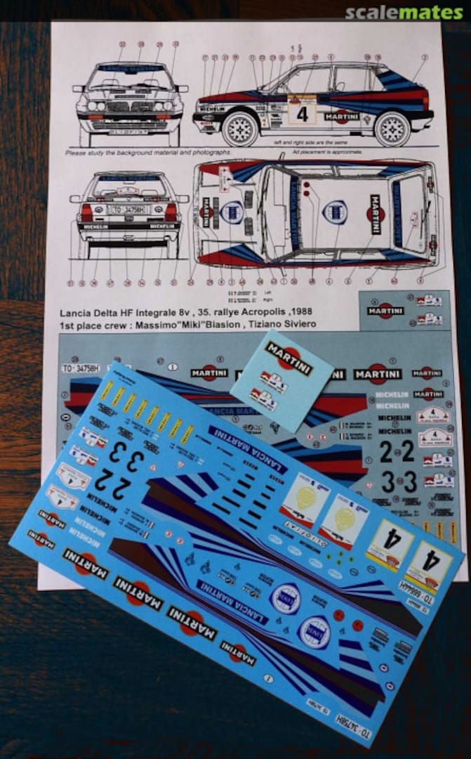 Boxart Lancia Delta HF Integrale 8v, team MARTINI, rallye Argentina and Acropolis 1988 24006 Matwej Workshop Boxart Lancia Delta HF Integrale 8v, team MARTINI, rallye Argentina and Acropolis 1988 24006 Matwej Workshop