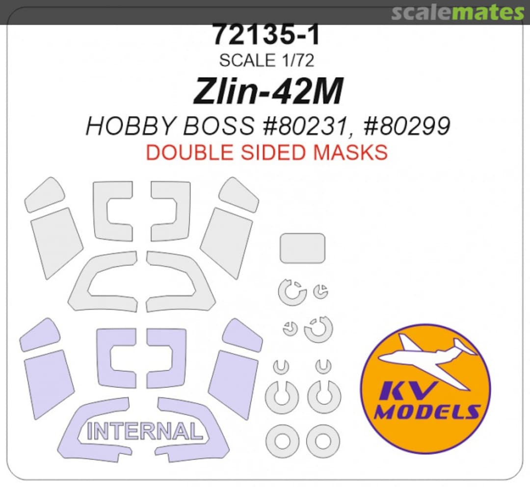Boxart Zlin-42M (Double sided masks) 72135-1 KV Models