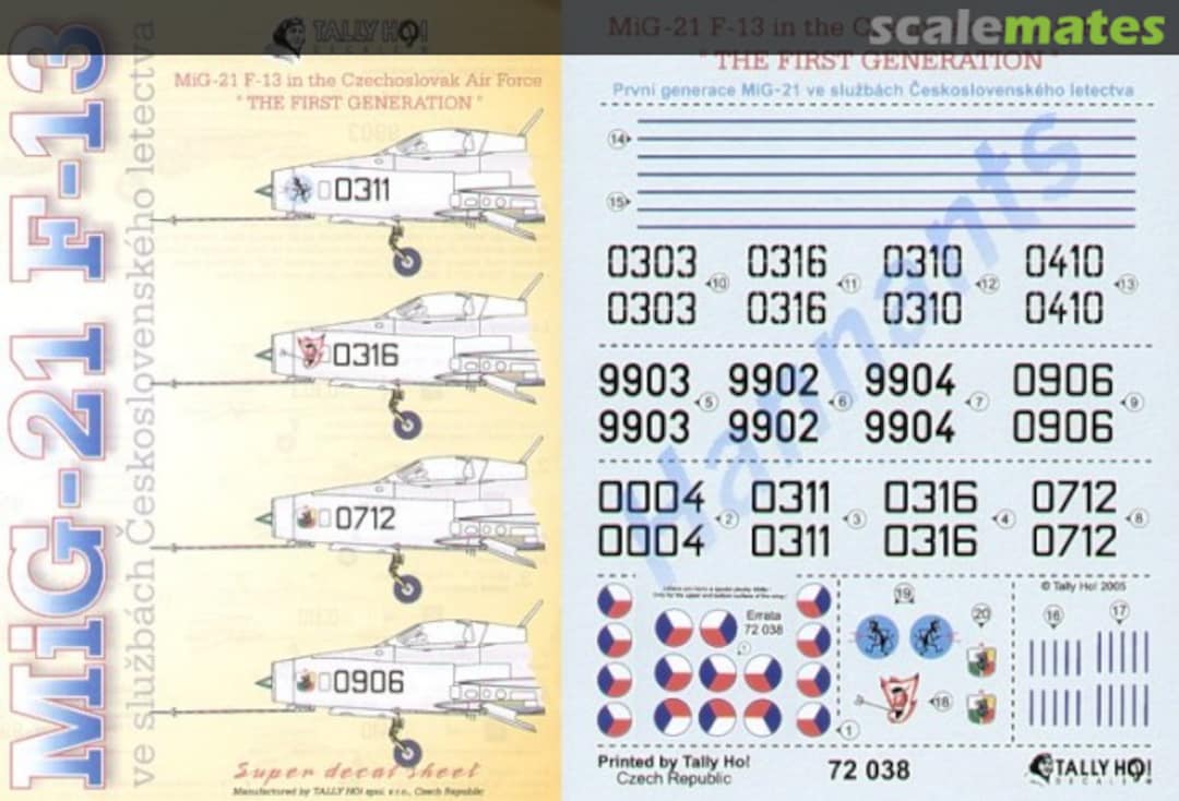 Boxart MiG-21 F-13 in the Czechoslovak Air Force 72038 Tally Ho! (CZ) Boxart MiG-21 F-13 in the Czechoslovak Air Force 72038 Tally Ho! (CZ)