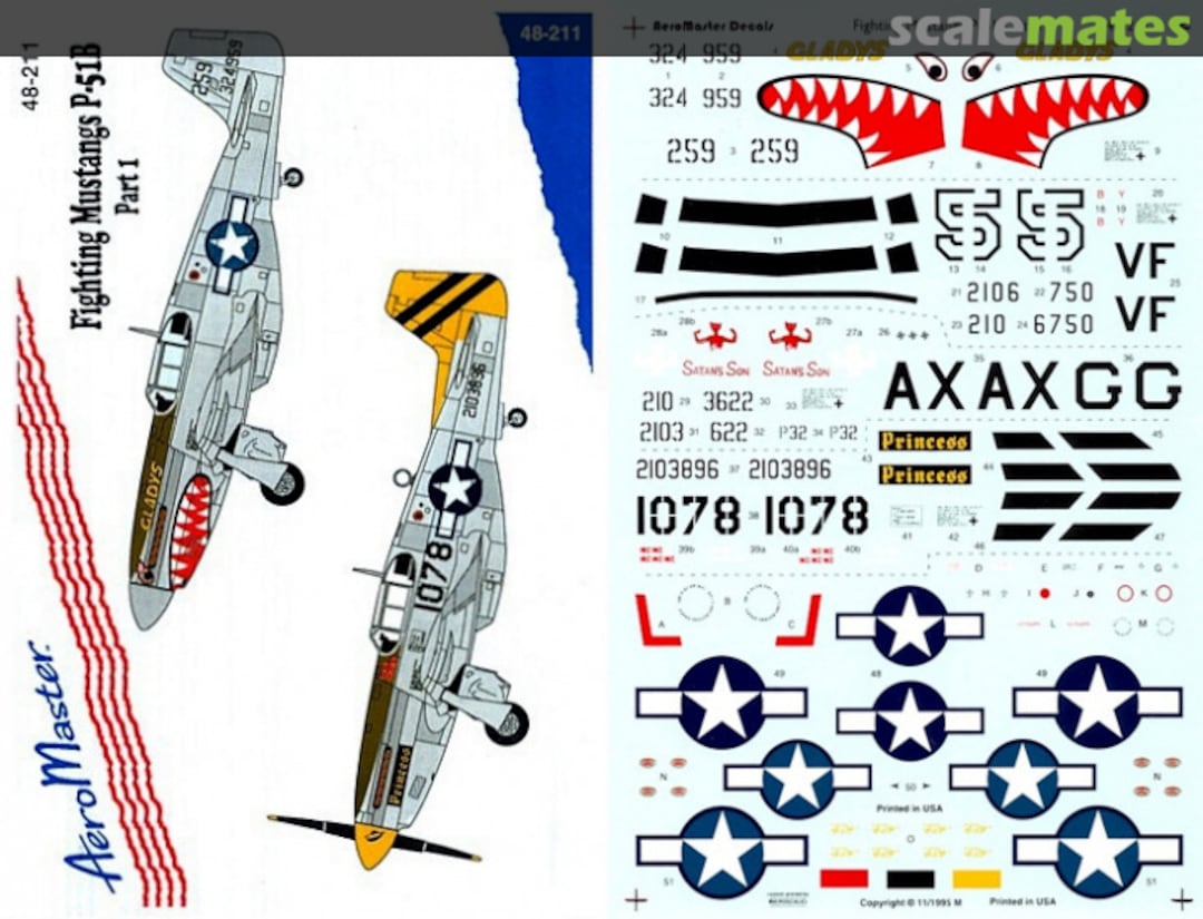Boxart Fighting Mustangs P-51B 48-211 AeroMaster Boxart Fighting Mustangs P-51B 48-211 AeroMaster