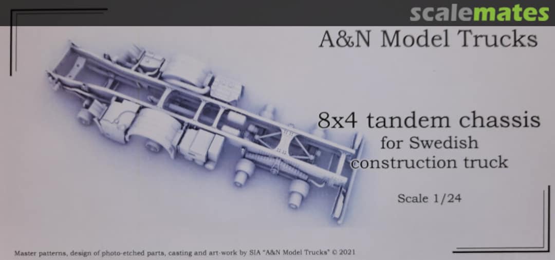 Boxart 8x4 tandem chassis for Swedish construction truck ANMT-132 A&N Model Trucks Boxart 8x4 tandem chassis for Swedish construction truck ANMT-132 A&N Model Trucks