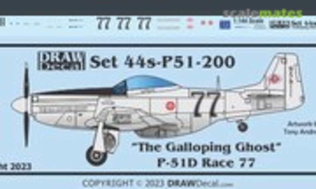 1:144 “The Galloping Ghost” P-51D Race 77 (Draw Decal 44-P51-200) 44-P51-200