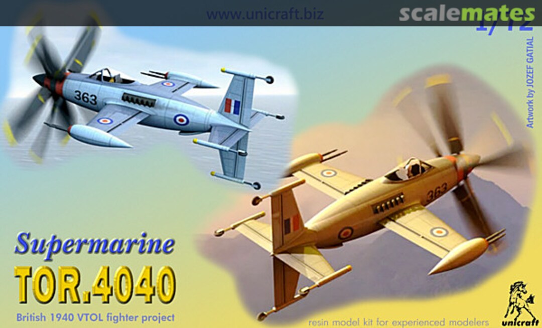 Boxart Supermarine TOR.4040 British VTOL (1940), Unicraft, 72283 72283 Unicraft Models Boxart Supermarine TOR.4040 British VTOL (1940), Unicraft, 72283 72283 Unicraft Models