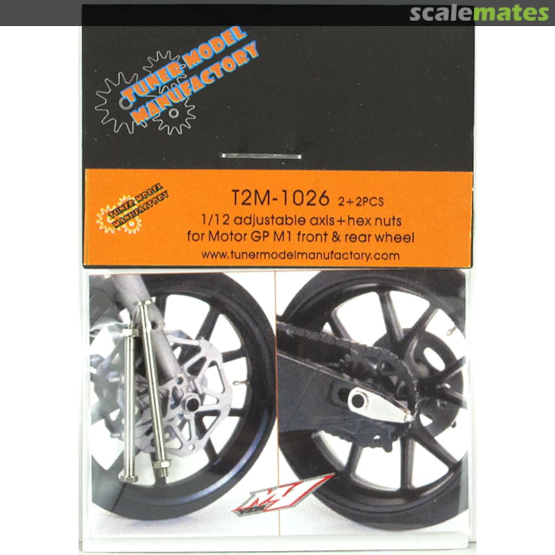 Boxart Adjustable Axis + Hex Nuts for MotoGP M1 Front & Rear Wheel T2M-1026 Tuner Model Manufactory Boxart Adjustable Axis + Hex Nuts for MotoGP M1 Front & Rear Wheel T2M-1026 Tuner Model Manufactory