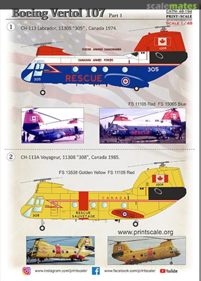 Boxart Boeing Vertol 107 48-194 Print Scale Boxart Boeing Vertol 107 48-194 Print Scale