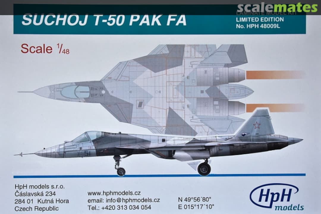 Boxart Sukhoi T-50 PAK FA 48009L HpH models