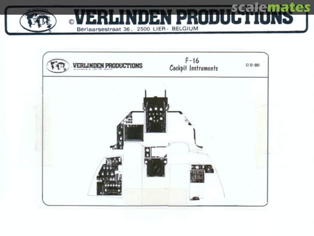 Boxart F-16 Cockpit Instruments CI 12-001 Verlinden Productions