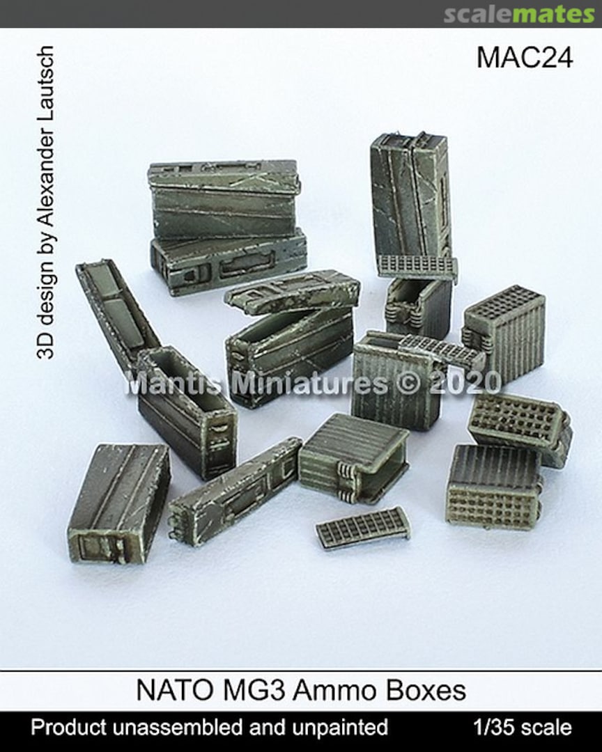 Boxart NATO MG3 Ammo Boxes MAC24 Mantis Miniatures Boxart NATO MG3 Ammo Boxes MAC24 Mantis Miniatures