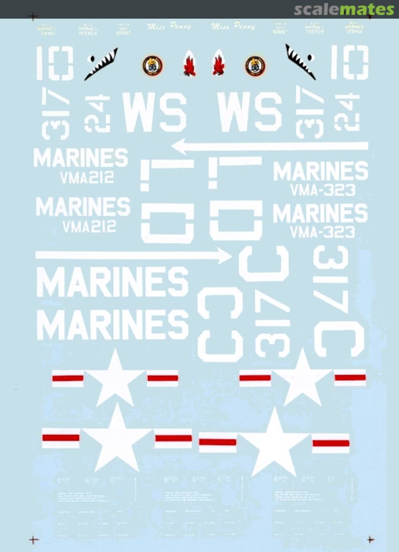 Boxart AU-1 & F4U-4 Corsair 48-121 Microscale