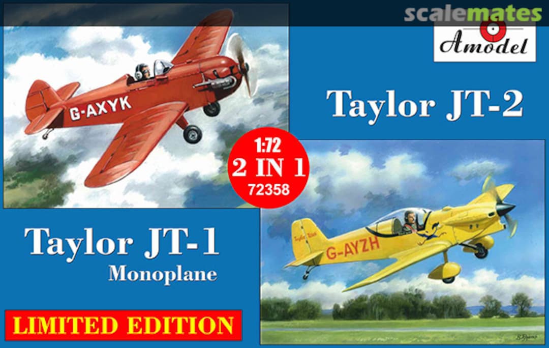 Boxart Taylor JT-1 Monoplane & Taylor JT-2 72358 Amodel Boxart Taylor JT-1 Monoplane & Taylor JT-2 72358 Amodel