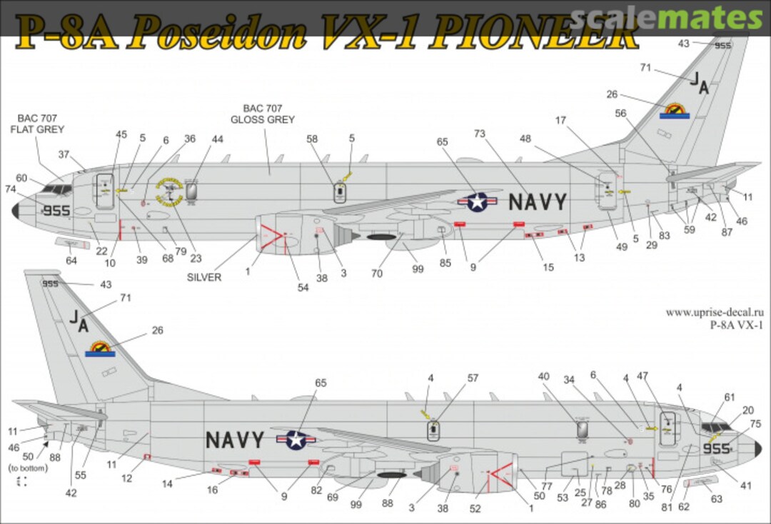 Boxart P-8A Poseidon VX-1 with stencils UR144141 UpRise Decal Boxart P-8A Poseidon VX-1 with stencils UR144141 UpRise Decal