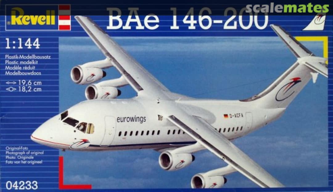 Boxart BAe 146-200 04233 Revell Boxart BAe 146-200 04233 Revell