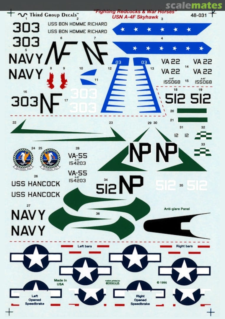 Boxart McDonnell-Douglas A-4F Skyhawk 48-031 Third Group Decals Boxart McDonnell-Douglas A-4F Skyhawk 48-031 Third Group Decals