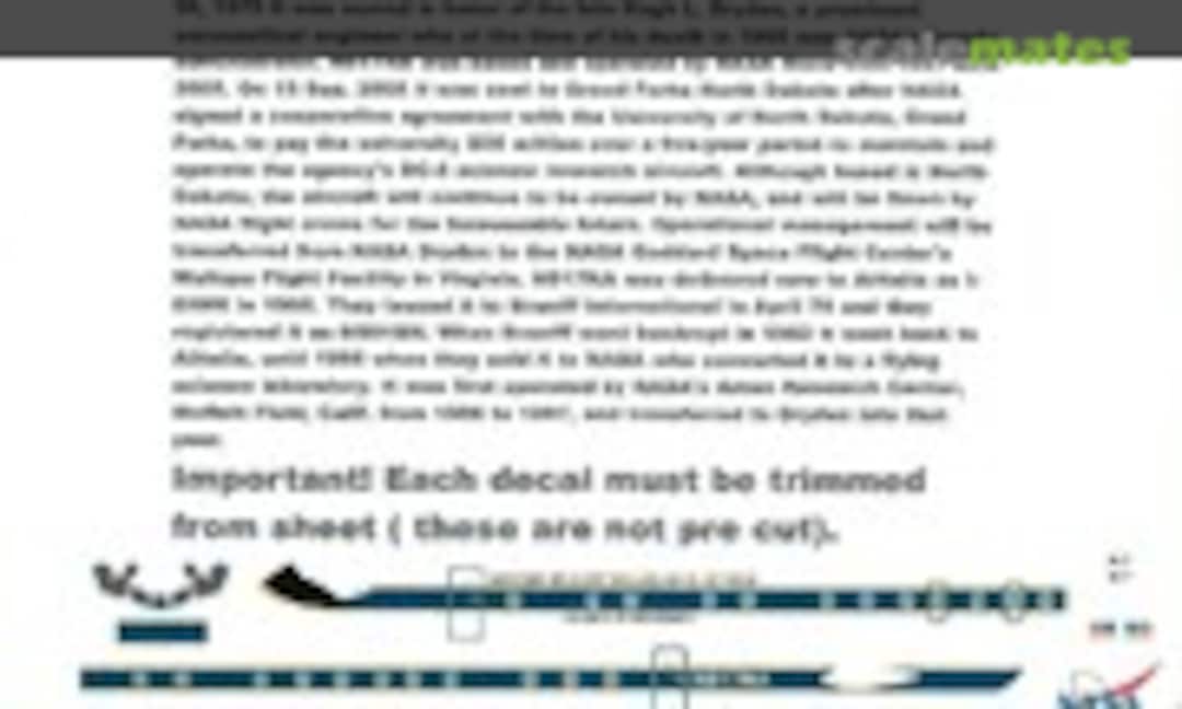 1:144 NASA DC-8-72 Ames FRC N817NA (Pointerdog Decals 144-xxx) 144-xxx