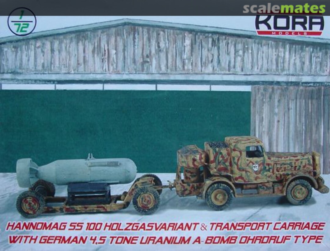 Boxart Hanomag SS 100 Holzgasvariant & Transport carriage with german 4,5 tone uranium A-bomb Ohrdruf type A7242 Kora Models Boxart Hanomag SS 100 Holzgasvariant & Transport carriage with german 4,5 tone uranium A-bomb Ohrdruf type A7242 Kora Models