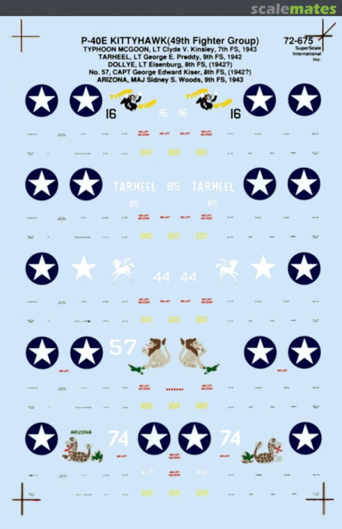 Boxart P-40E Kittyhawk 72-675 SuperScale International Boxart P-40E Kittyhawk 72-675 SuperScale International