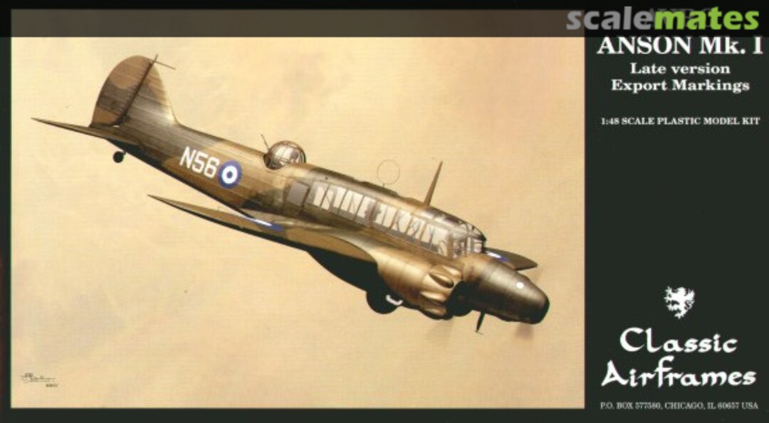 Boxart Avro Anson Mk.I Late Version Export Markings 4119 Classic Airframes Boxart Avro Anson Mk.I Late Version Export Markings 4119 Classic Airframes