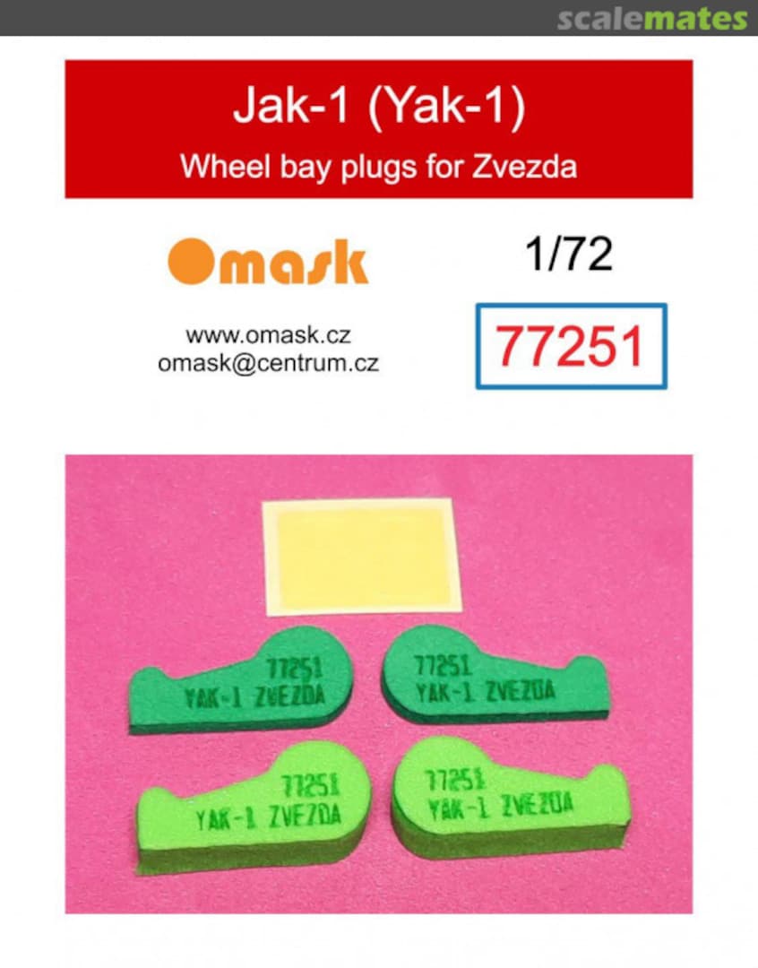 Boxart Yakovlev Yak-1 - Wheel Bay Plugs (for Zvezda Kits) 77251 Omask Boxart Yakovlev Yak-1 - Wheel Bay Plugs (for Zvezda Kits) 77251 Omask