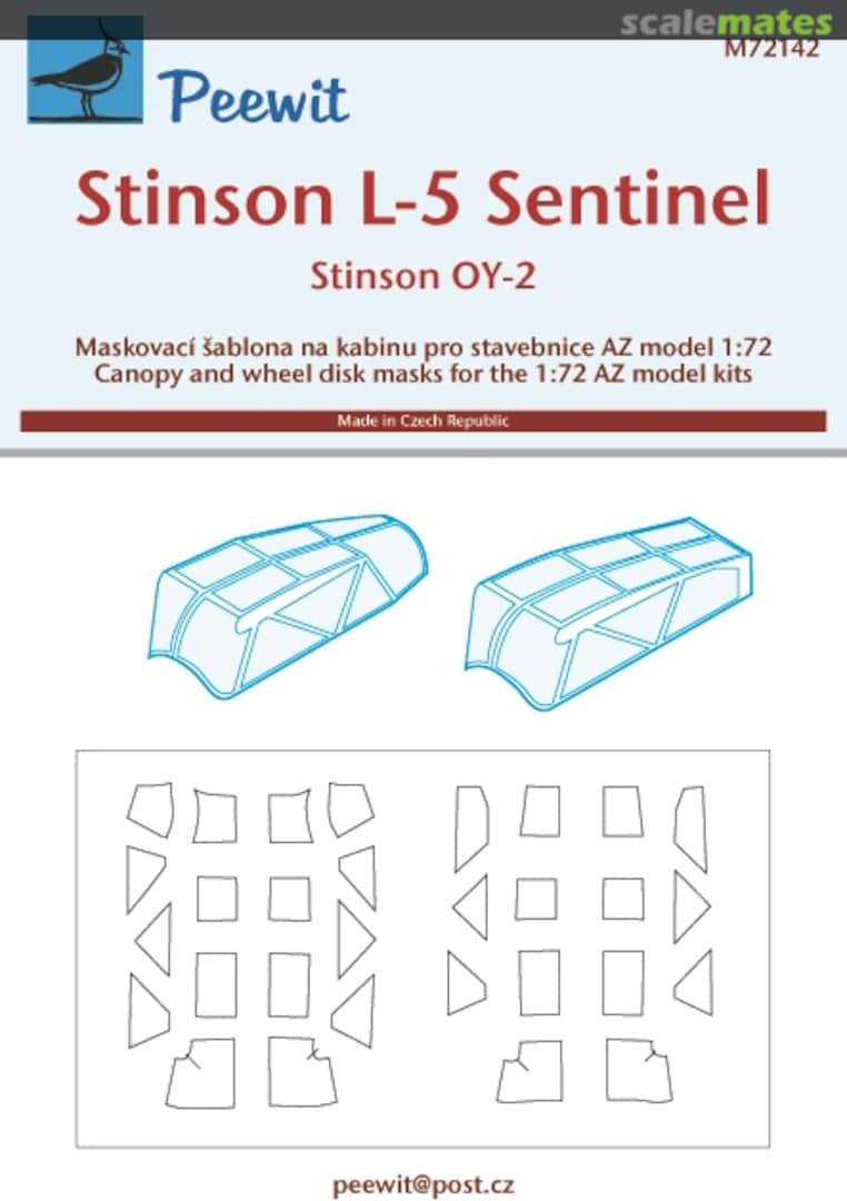 Boxart Stinson L-5 Sentinel / Stinson OY-2 Canopy Mask M72142 Peewit Boxart Stinson L-5 Sentinel / Stinson OY-2 Canopy Mask M72142 Peewit