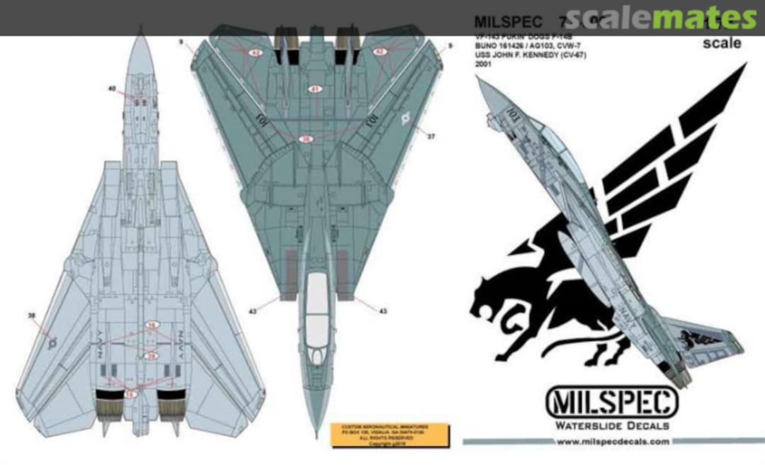 Boxart VF-143 PUKIN' DOGS, F-14B TOMCAT 72-009 Milspec Boxart VF-143 PUKIN' DOGS, F-14B TOMCAT 72-009 Milspec