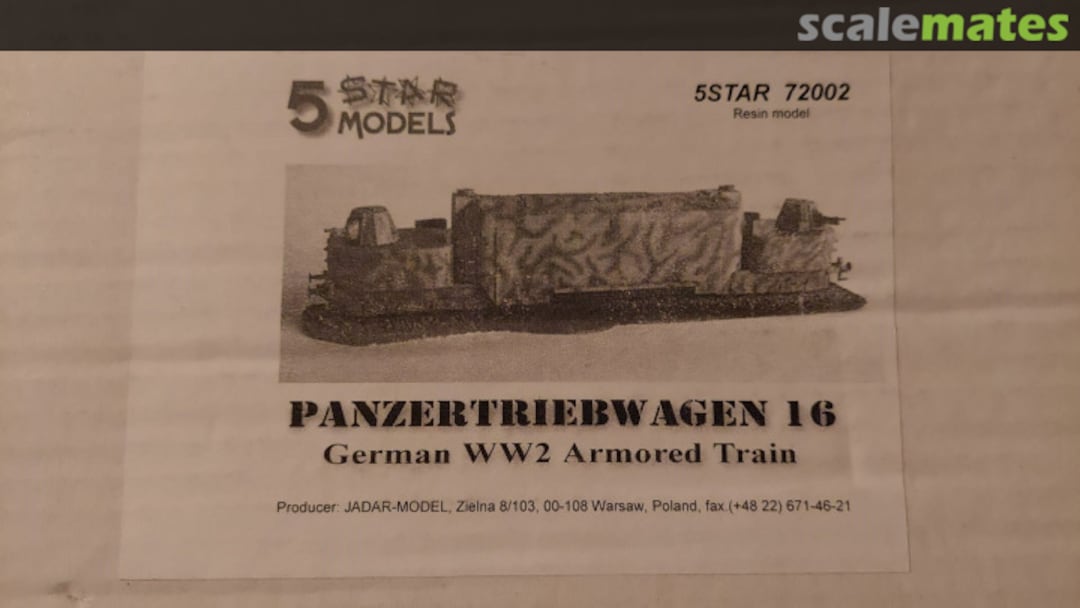 Boxart Panzerjaeger-Triebwagen 16 72002 5 Star Models Boxart Panzerjaeger-Triebwagen 16 72002 5 Star Models