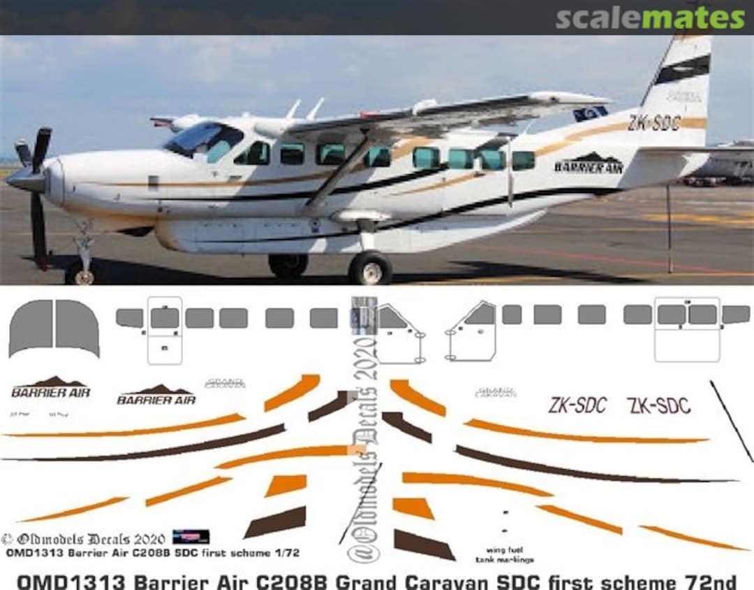 Boxart C208B Grand Caravan SDC 1st scheme - Barrier Air OMD1313 Oldmodels Decals