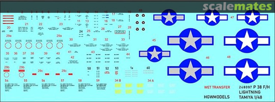 Boxart P-38 F/G Lightning stencils 248097 HGW Models Boxart P-38 F/G Lightning stencils 248097 HGW Models