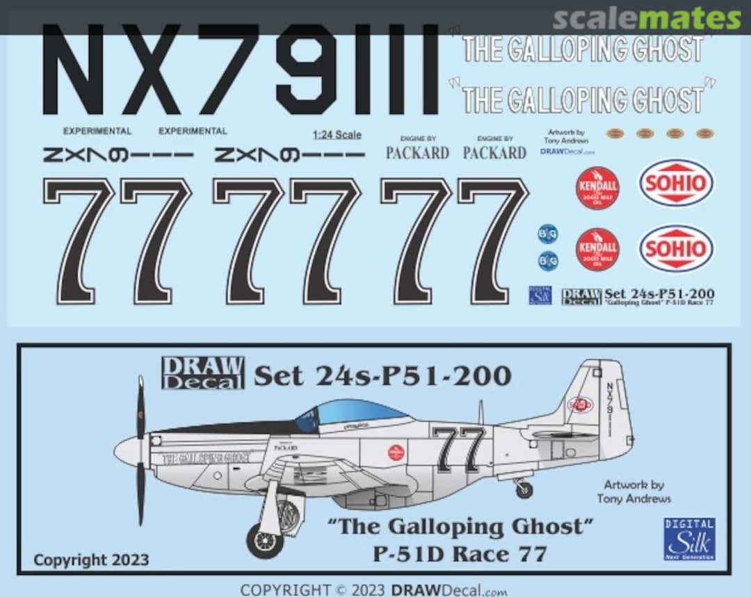 Boxart “The Galloping Ghost” P-51D Race 77 24-P51-200 Draw Decal Boxart “The Galloping Ghost” P-51D Race 77 24-P51-200 Draw Decal