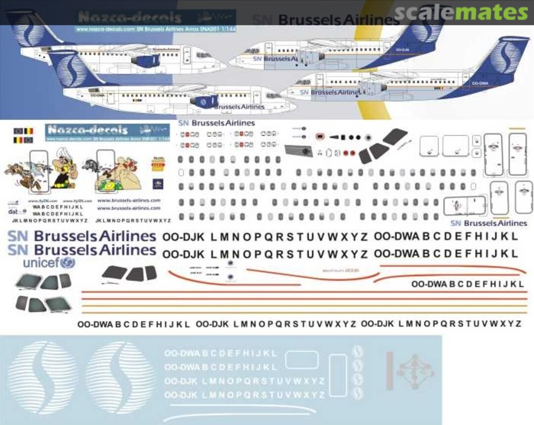 Boxart British Aerospace Avro RJ85, Avro RJ100 SNB001 Nazca decals Boxart British Aerospace Avro RJ85, Avro RJ100 SNB001 Nazca decals