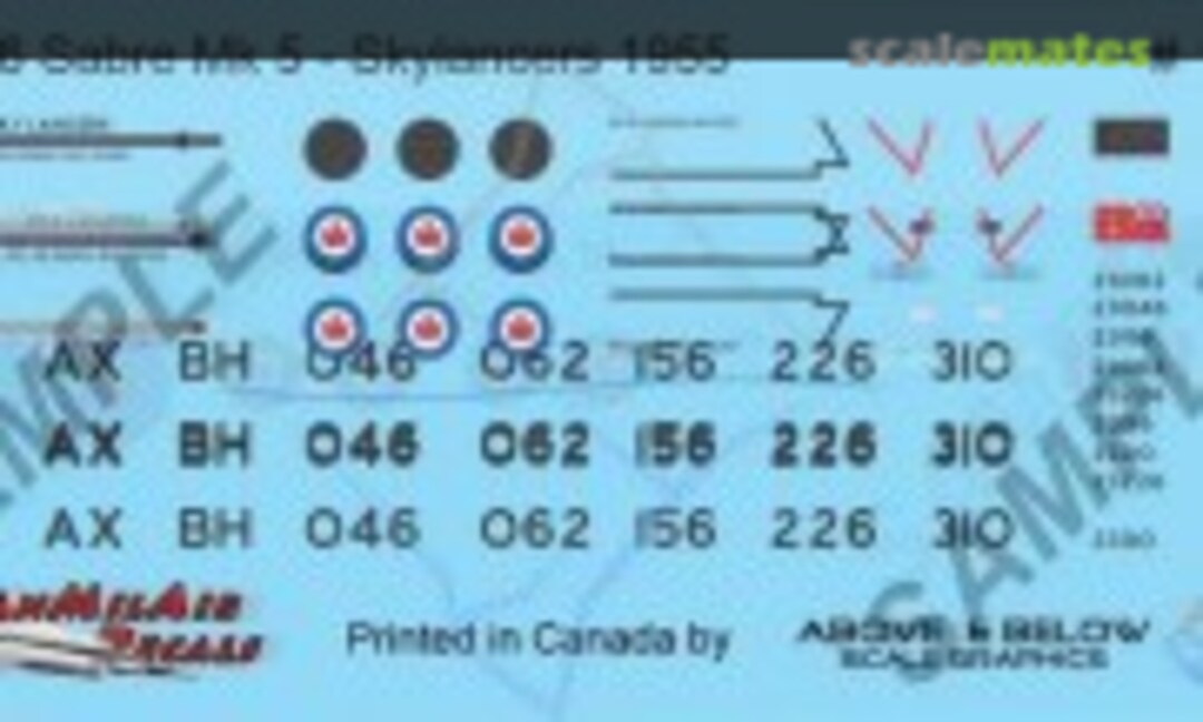 1:48 Canadair F-86 Mk.5 Sabre (Above & Below Graphics 197) 197