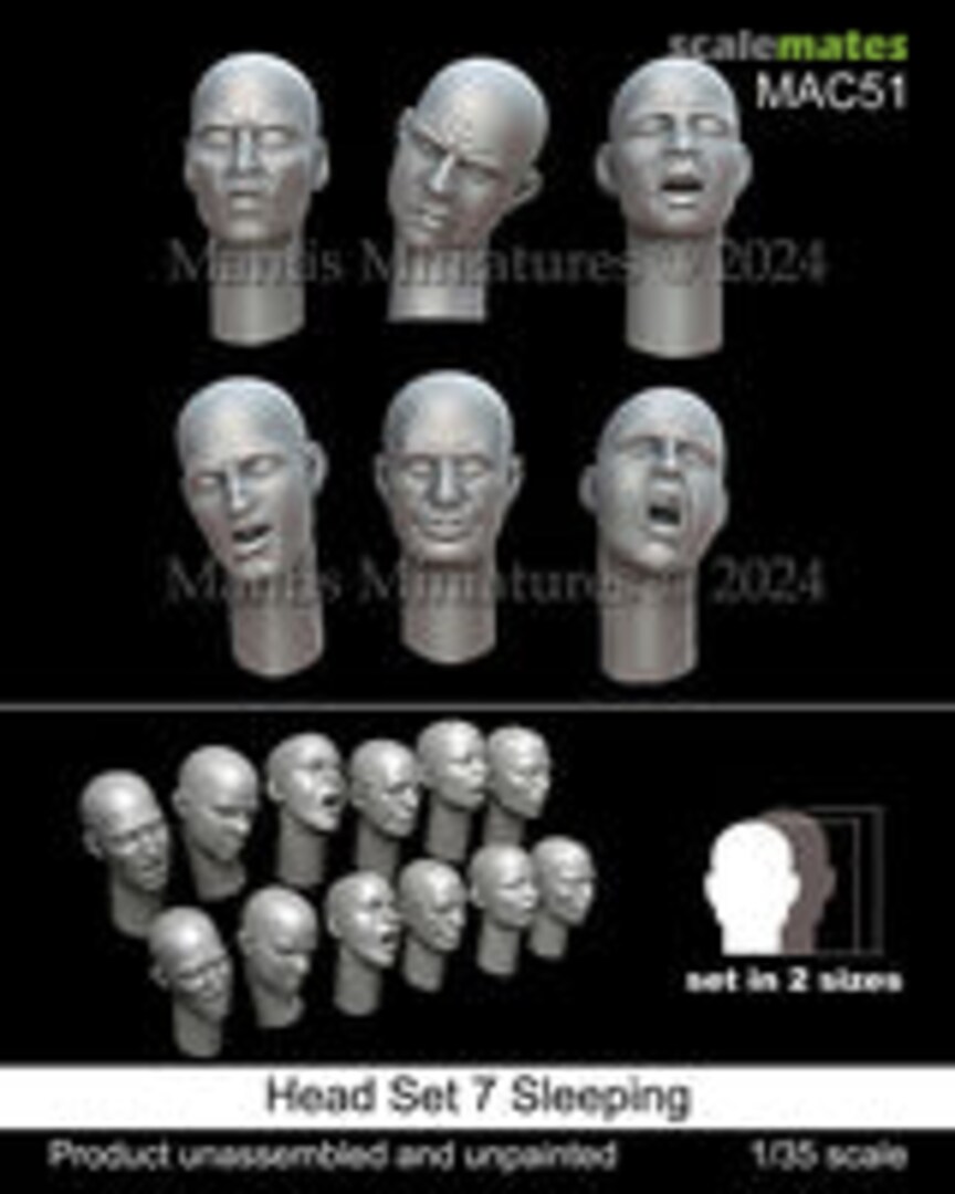 Boxart Head Set 6 Sleeping MAC51 Mantis Miniatures Boxart Head Set 6 Sleeping MAC51 Mantis Miniatures