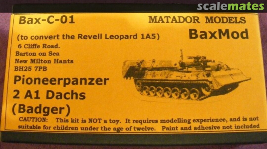 Boxart Pioneerpanzer 2A1 Dachs(Badger) BAX-C-01 BaxMod Models Boxart Pioneerpanzer 2A1 Dachs(Badger) BAX-C-01 BaxMod Models