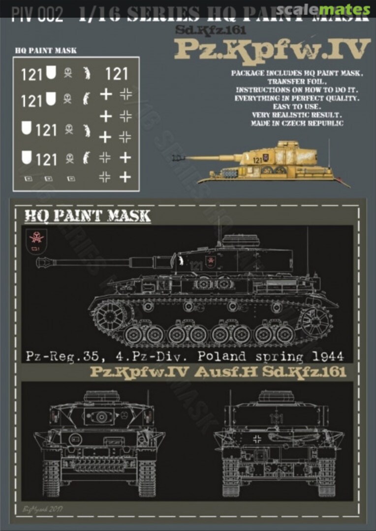 Boxart Pz.Kpfw.IV Ausf.H Pz-Reg.35 4.Pz.Div. Poland Spring 1944 Paint Mask PIV 002 HQ-Masks Boxart Pz.Kpfw.IV Ausf.H Pz-Reg.35 4.Pz.Div. Poland Spring 1944 Paint Mask PIV 002 HQ-Masks