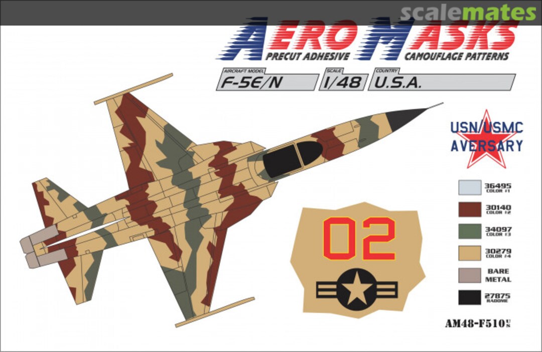 Boxart F-5E/N USA USN/USMC Aversary 02Red AM48-F510 AeroMasks