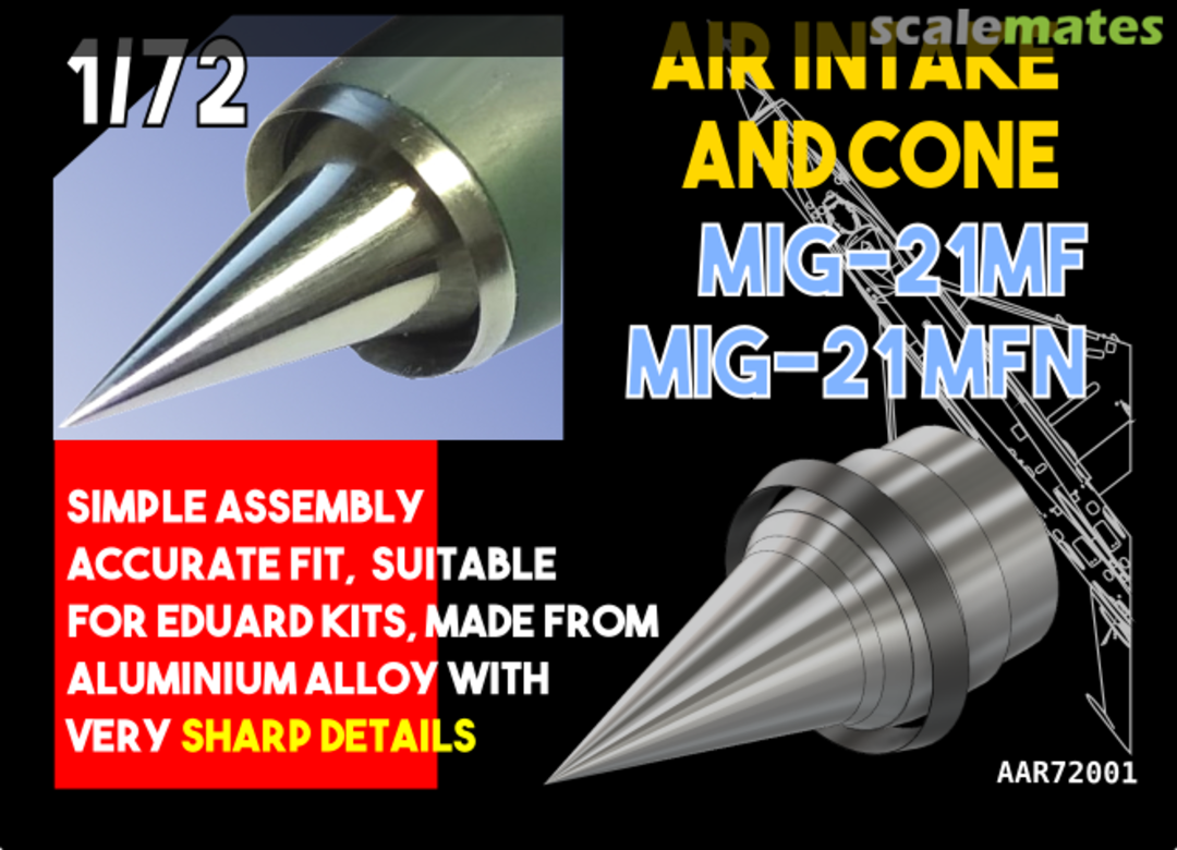 Boxart MiG-21MF, MFN AIr intake and cone AAR72001 AIRDESIGN.SK Boxart MiG-21MF, MFN AIr intake and cone AAR72001 AIRDESIGN.SK