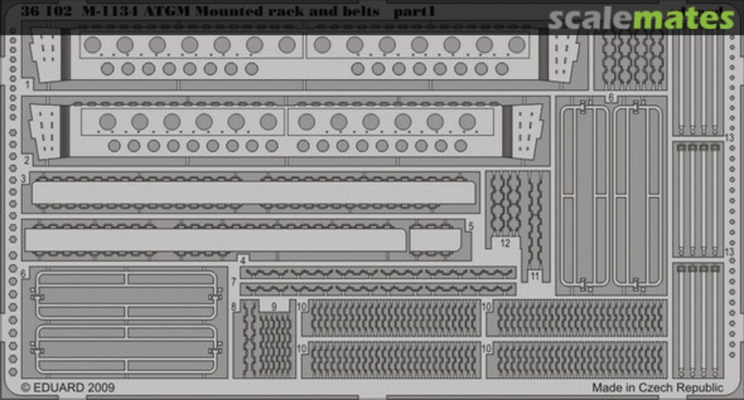 Boxart M-1134 ATGM mounted rack and belts 36102 Eduard Boxart M-1134 ATGM mounted rack and belts 36102 Eduard