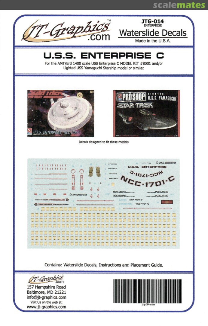 Boxart U.S.S. Enterprise C Decals JTG-014 JT-Graphics Boxart U.S.S. Enterprise C Decals JTG-014 JT-Graphics