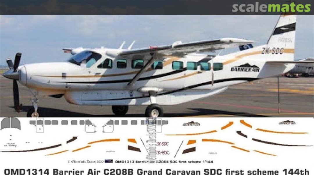 Boxart C208B Grand Caravan SDC 1st scheme - Barrier Air OMD1314 Oldmodels Decals