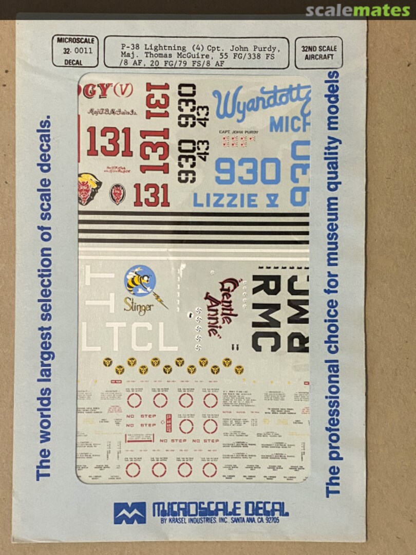 Boxart P-38 lightning 32-11 Microscale Boxart P-38 lightning 32-11 Microscale