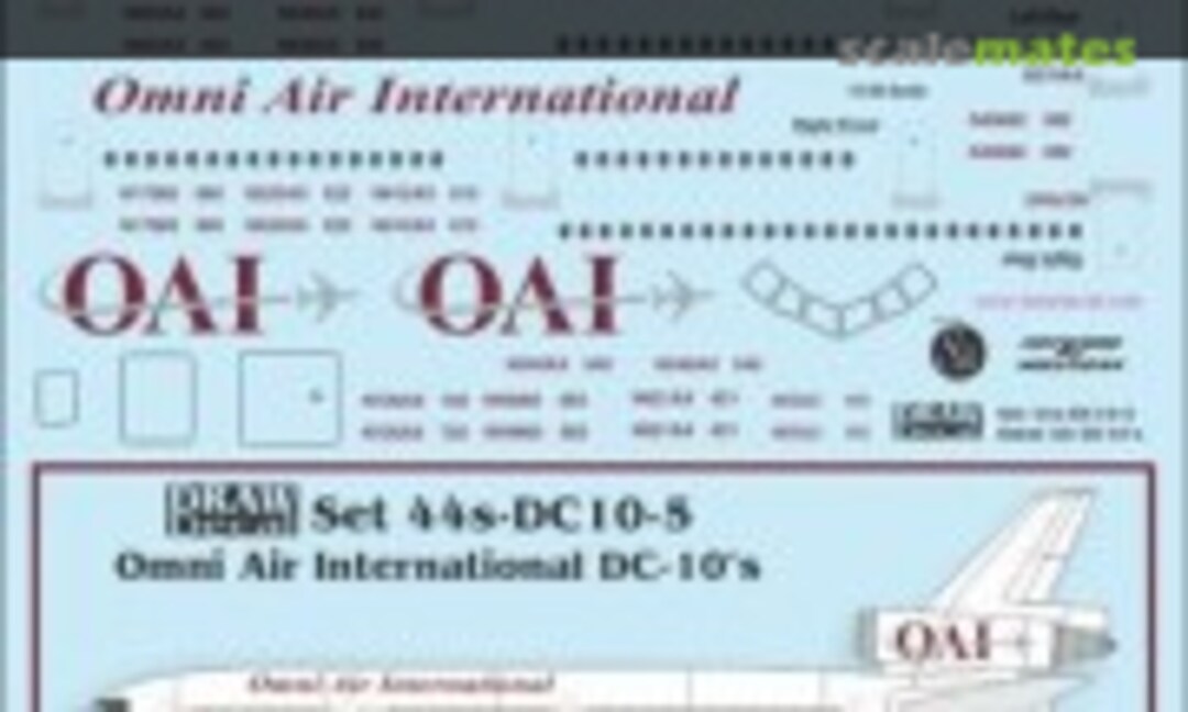 1:144 Omni Air International DC-10s (Draw Decal 44-DC10-5) 44-DC10-5