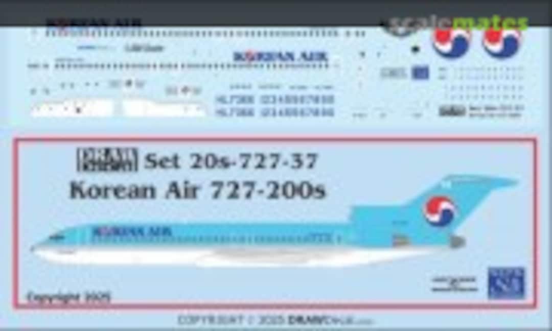 1:200 Korean Air 727-200s (Draw Decal 20-727-37) 20-727-37