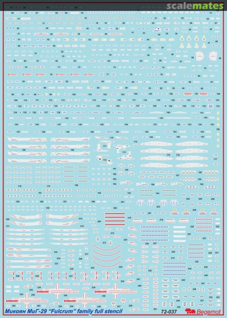 Boxart Mikoyan MiG-29 Family Full Stencil 72-037 Begemot Boxart Mikoyan MiG-29 Family Full Stencil 72-037 Begemot