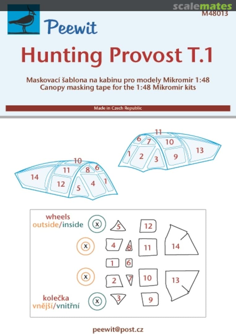 Boxart Canopy Mask: Hunting Percival Provost T.1 - Micro-Mir - M48013 Peewit Boxart Canopy Mask: Hunting Percival Provost T.1 - Micro-Mir - M48013 Peewit