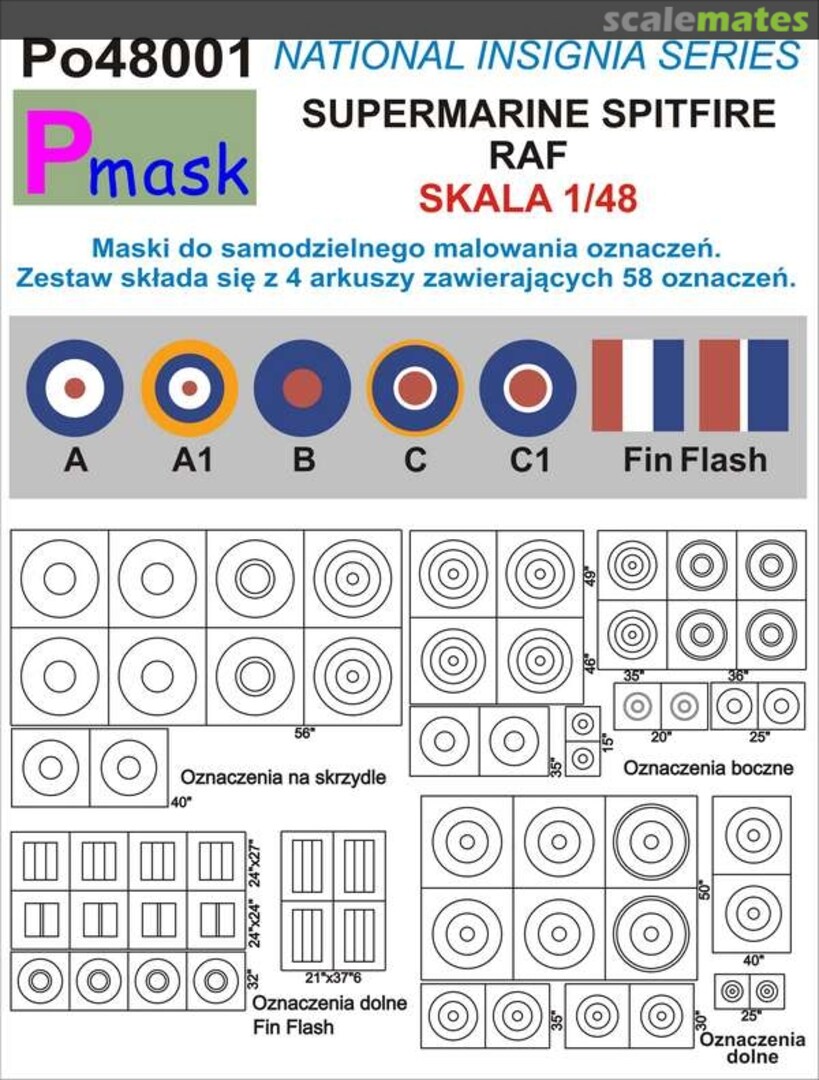 Boxart Supermarine Spitfire RAF PO48001 Pmask Boxart Supermarine Spitfire RAF PO48001 Pmask
