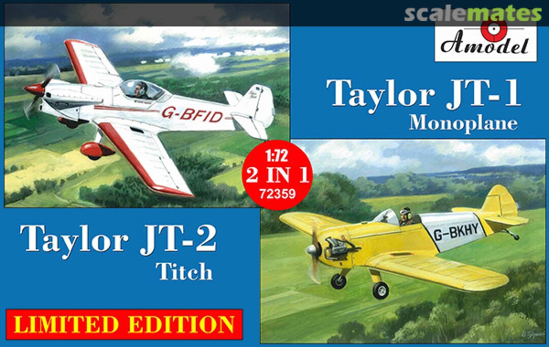 Boxart Taylor JT-1 Monoplane & Taylor JT-2 Titch 72359 Amodel Boxart Taylor JT-1 Monoplane & Taylor JT-2 Titch 72359 Amodel