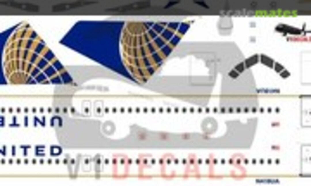 1:144 United Airlines Airbus A320 (V1 Decals V1D0363-144) V1D0363-144
